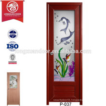 China Wholesale Custom UPVC Plastic Toliet Bathroom Doors, with Forested Glass or Withour Glass